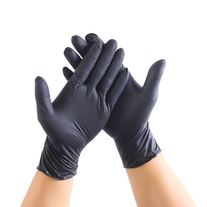 100pcs Black Disposable Latex Gloves