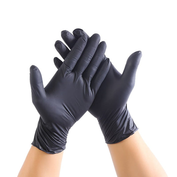 100pcs Black Disposable Latex Gloves