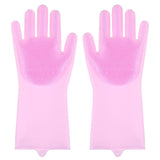 2Pcs=1 Pair Silicone Kitchen Cleaning Dishwashing Gloves